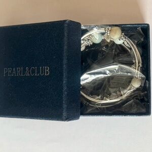 NWT Silver and Cream Wrapped Beaded Bracelet